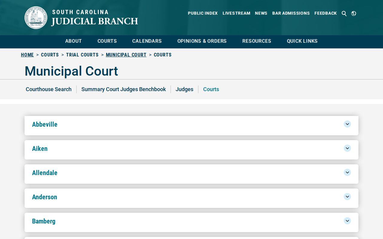 Aiken County municipal warrant routing through the city-court directory