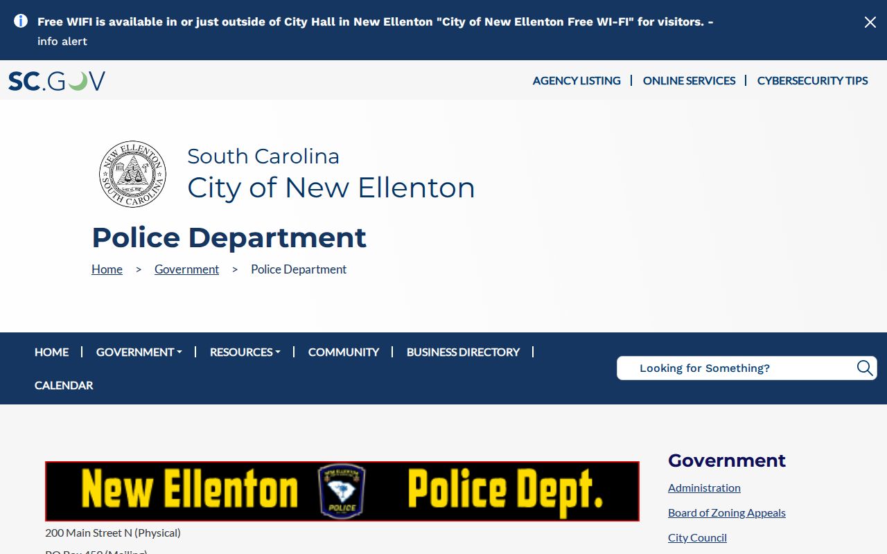 New Ellenton police department contact point for town warrant records
